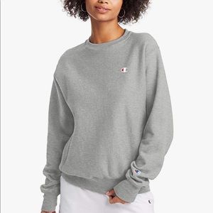 Champion Reverse Weave Crew in Oxford Gray